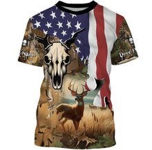 Load image into Gallery viewer, Deer Hunting Camo American Flag patriotic Customize name 3D All over print shirts NQS671