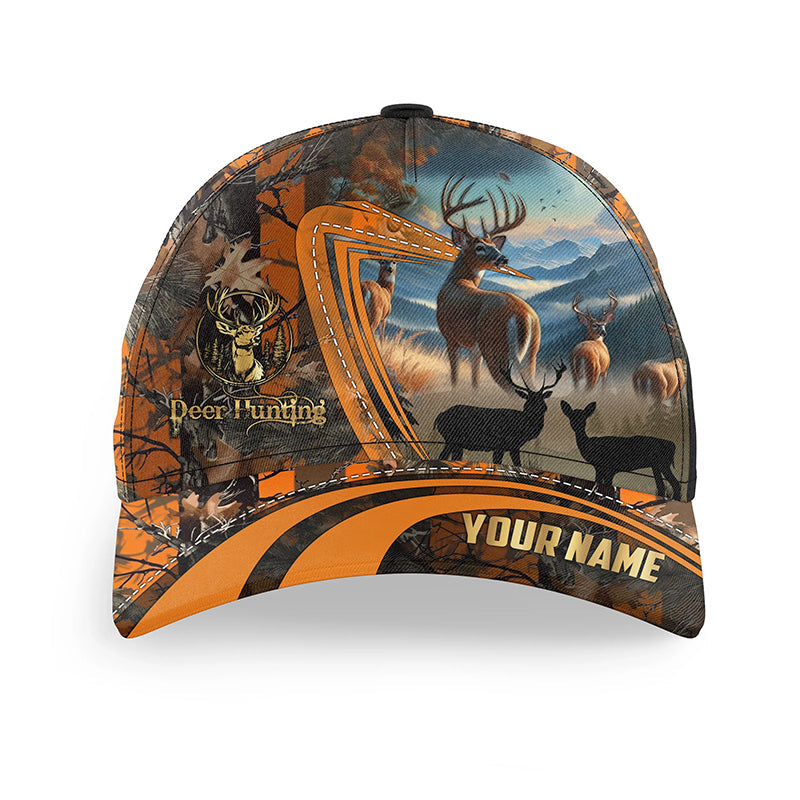 Deer hunting orange camo hunting hat Custom Deer hunting hat Unisex Hunting Baseball hat NQS8857