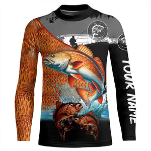 Redfish fishing scales customize performance long sleeves Fishing shirts, Red drum fishing jerseys NQS6955