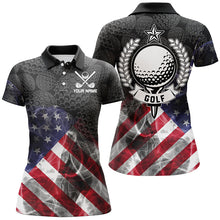 Load image into Gallery viewer, Smoke American Flag Black Camo Women golf polo shirts custom patriotic golf shirt for women golf gifts NQS8421