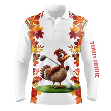 Load image into Gallery viewer, Funny Turkey Mens golf polo shirts custom Thanksgiving men&#39;s golf outfits, unique golf gifts NQS8626