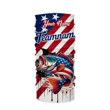 Load image into Gallery viewer, Red, White and Blue American Flag Largemouth Bass Fishing Custom patriotic Bass fishing team jerseys NQS9121