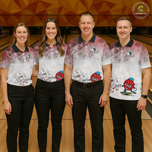 Load image into Gallery viewer, Funny Bowling Polo Shirts For Women, 1/4 zip shirts Custom Bowling Team Jerseys Gift For Bowler | Red NQS11388