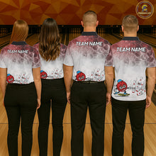 Load image into Gallery viewer, Funny Bowling Polo Shirts For Women, 1/4 zip shirts Custom Bowling Team Jerseys Gift For Bowler | Red NQS11388