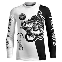 Load image into Gallery viewer, Crappie fishing black and white Customize name long sleeves fishing shirts NQS1581