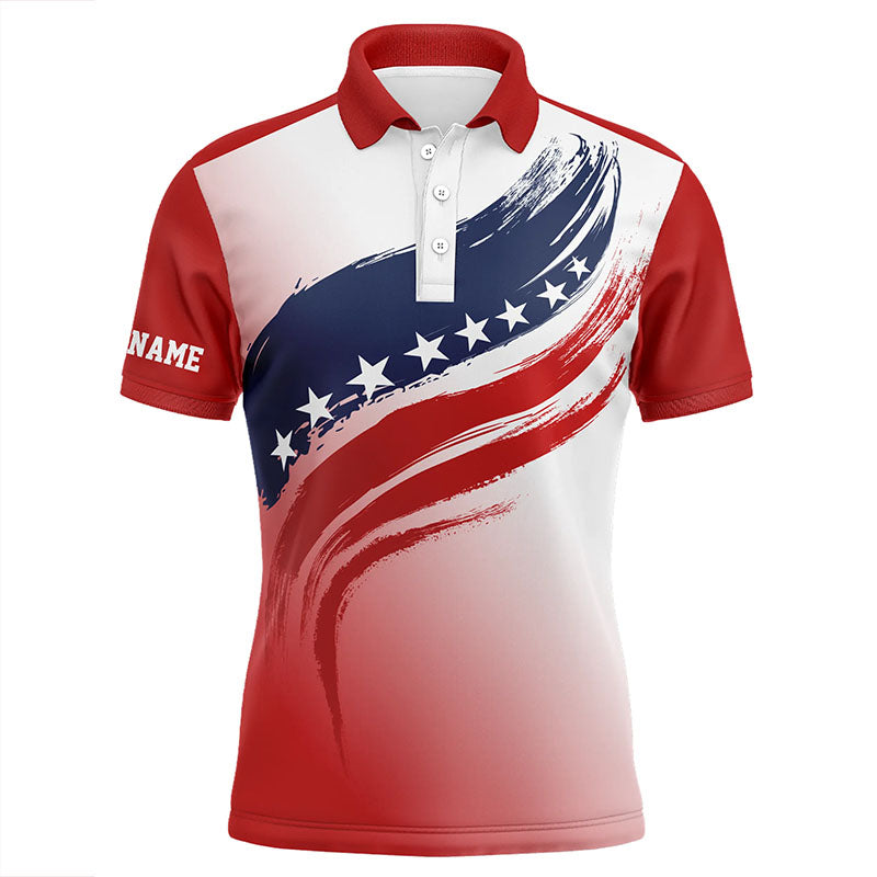 American flag Mens golf polo shirts custom golf attire for men, patriotic golf gift for mens NQS6076