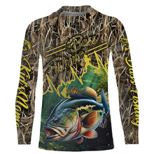 Load image into Gallery viewer, Bass fishing Camo Custom name UV protection long sleeves Bass fishing jerseys NQS800