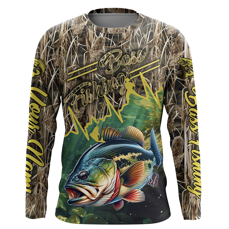 Bass fishing Camo Custom name UV protection long sleeves Bass fishing jerseys NQS800