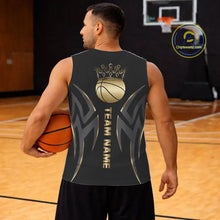 Load image into Gallery viewer, Black and Gold crown Basketball Vest, T-shirt, Hoodie, Long sleeve Custom Bowling Team jerseys NQS11392