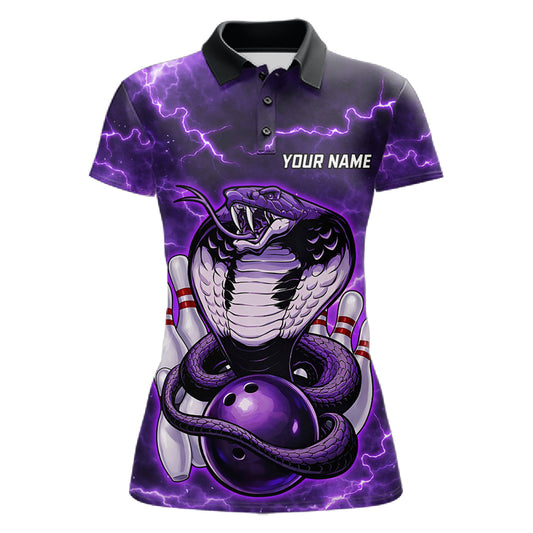 Purple Lightning thunder snake women's bowling shirts Custom bowling league shirts, gifts for bowlers NQS11402
