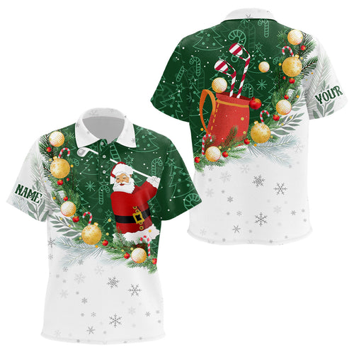 Santa Playing Golf Christmas Pattern Kid golf polo shirts Custom Golf Outfit For Kid Golf Gifts NQS8207