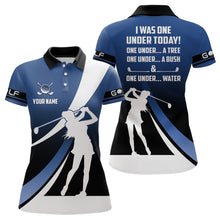Load image into Gallery viewer, Funny Polo Golf shirt for women I was one under today custom name women polo shirt | Blue NQS9188