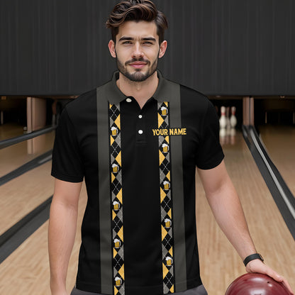 Personalized Black Retro Bowling shirts For Men custom Here for the beer bowling team jerseys NQS9409