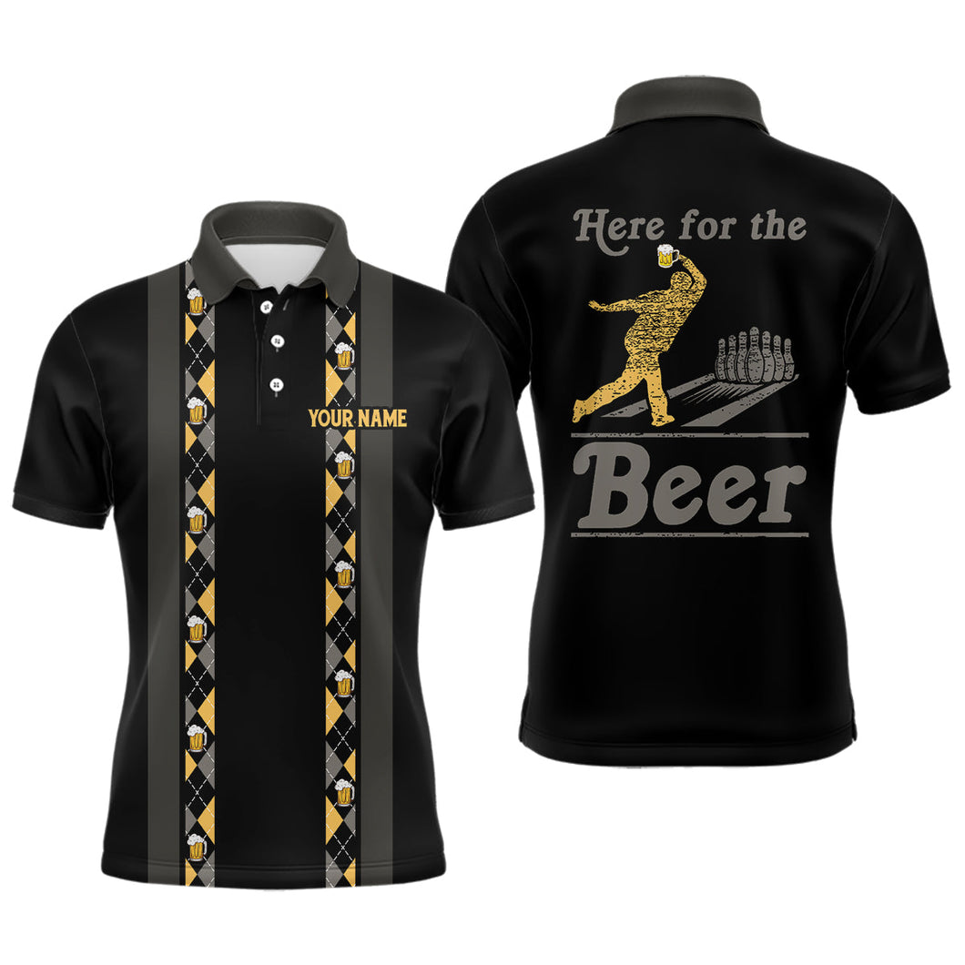 Personalized Black Retro Bowling shirts For Men custom Here for the beer bowling team jerseys NQS9409