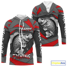 Load image into Gallery viewer, Gray and Red Crappie Fishing Jersey Custom Crappie Fishing Shirt for Team, personalized fishing gifts NQS10898