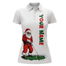 Load image into Gallery viewer, Funny Santa Golfer Christmas Golf Polo Shirt For Women custom name Christmas golf gifts, Xmas golf top NQS8997