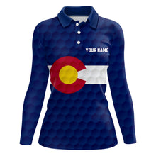 Load image into Gallery viewer, Womens golf polo shirt custom Colorado flag golf ball polos shirt for ladies, patriotic golf gifts NQS7873
