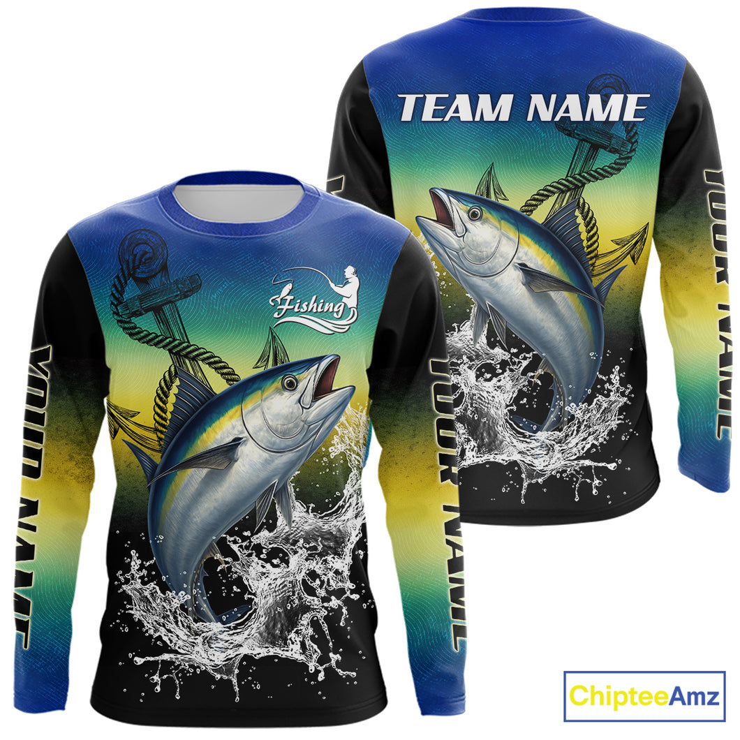 Personalized Tuna Fishing scales Long sleeve fishing shirts Custom Tuna performance fishing apparel NQS11114