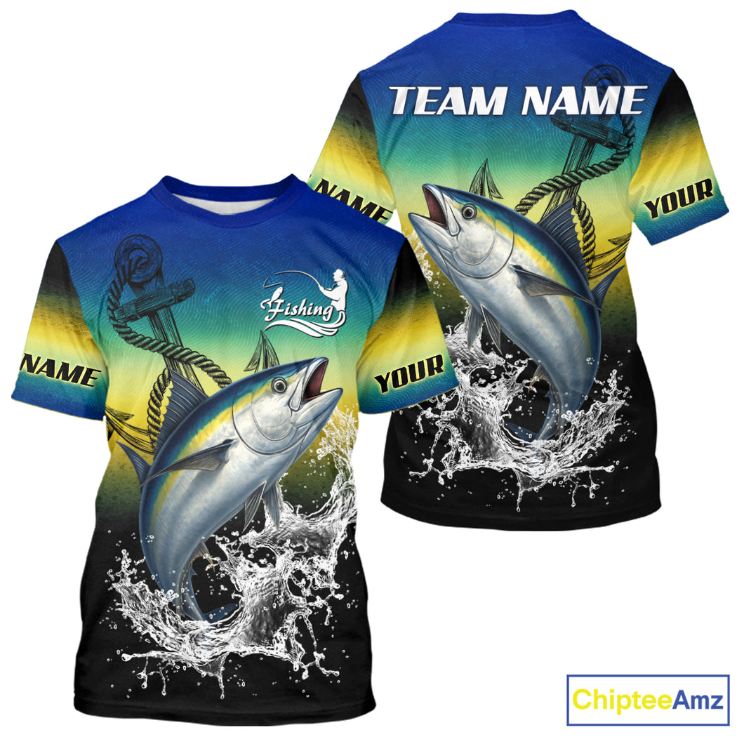 Personalized Tuna Fishing scales Long sleeve fishing shirts Custom Tuna performance fishing apparel NQS11114