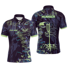 Load image into Gallery viewer, Mens disc golf polo shirt custom name, number disc golf jersey, mens disc golf apparel NQS6253