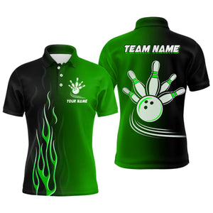 Gradient black green bowling league jerseys custom bowling shirt for men, gifts for bowling team NQS7562