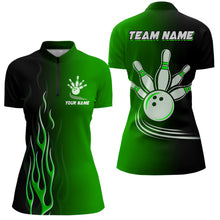 Load image into Gallery viewer, Gradient black green bowling league jerseys custom bowling shirt for women, gifts for bowling team NQS7562