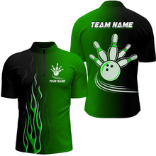 Load image into Gallery viewer, Gradient black green bowling league jerseys custom bowling shirt for men, gifts for bowling team NQS7562