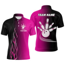 Load image into Gallery viewer, Gradient pink &amp; black bowling league jerseys custom bowling shirt for men, gifts for bowling team NQS7563