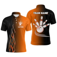 Load image into Gallery viewer, Gradient orange black bowling league jerseys custom bowling shirt for men, gifts for bowling team NQS7564