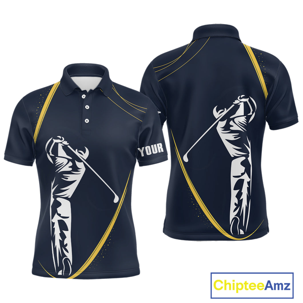 Personalized Golf polo shirts for men Custom mens golf outfits, unique golf gifts | Navy NQS10202