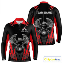 Load image into Gallery viewer, Black and Red Eagle Bowling Shirts For Men Custom Eagle Bowling Team Jerseys Bowling Uniform NQS11151
