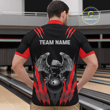 Load image into Gallery viewer, Black and Red Eagle Bowling Shirts For Men Custom Eagle Bowling Team Jerseys Bowling Uniform NQS11151