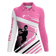 Load image into Gallery viewer, Women golf polo shirts custom name golf clubs women&#39;s golf attire, golf outfits for ladies | Pink NQS6047