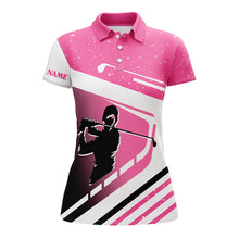 Load image into Gallery viewer, Women golf polo shirts custom name golf clubs women&#39;s golf attire, golf outfits for ladies | Pink NQS6047