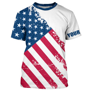 American flag patriotic fishing custom sun protection performance long sleeve fishing shirts NQS6057