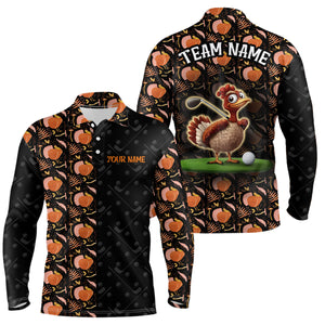 Funny Thanksgiving Turkey pattern Mens golf polo shirts custom golf outfits for men NQS8637