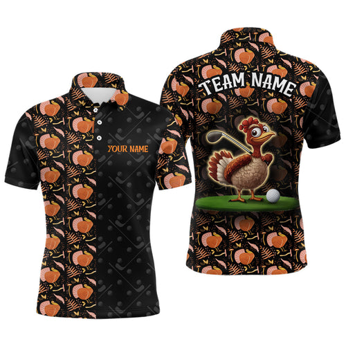 Funny Thanksgiving Turkey pattern Mens golf polo shirts custom golf outfits for men NQS8637