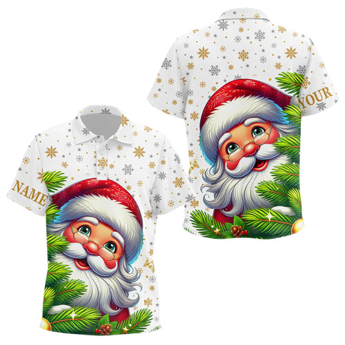 Funny Christmas tree Kid golf polo shirts custom Santa golf Christmas pattern golf attire for Kid NQS6777