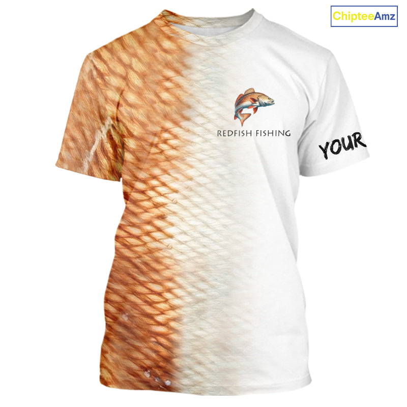 Personalized Red Scales Performance Redfish Fishing Shirts, custom Redfish fishing tournament jerseys NQS10239