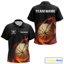 Load image into Gallery viewer, Flame Broken Golf Ball Custom Kid golf polo shirt, personalized cool golf outfit for Kid NQS10101