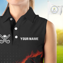 Load image into Gallery viewer, Flame Broken Golf Ball Women Sleeveless golf polo shirt, personalized cool golf outfit for ladies NQS10101
