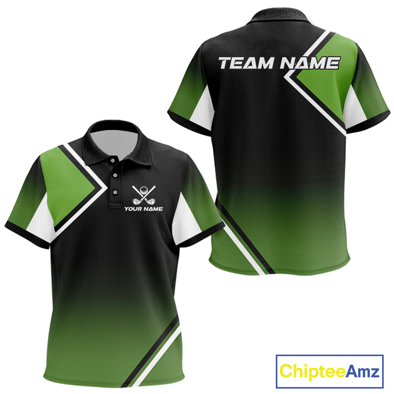 Green and Black Kid Golf Polo Shirts Custom golf clothes for Kid, gifts for the golfer NQS10249