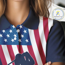 Load image into Gallery viewer, American Flag Women golf polo shirt custom women&#39;s patriotic polo shirts, best golf shirts for ladies NQS10253