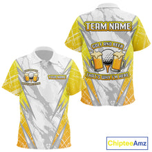 Load image into Gallery viewer, Golf and beer That&#39;s why I&#39;m here Funny Kid golf polo shirts Custom Team Golf shirt for kid NQS10133