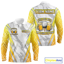 Load image into Gallery viewer, Golf and beer That&#39;s why I&#39;m here Funny Men golf polo shirts Custom Team Golf beer shirt for men NQS10133