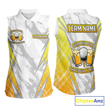 Load image into Gallery viewer, Golf and beer That&#39;s why I&#39;m here Funny Women sleeveless polo shirt Custom Team Golf shirt for ladies NQS10133