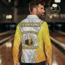 Load image into Gallery viewer, Bowling and beer That&#39;s why I&#39;m here Funny Mens Bowling Shirts Custom Team Bowling Jerseys NQS10134