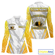 Load image into Gallery viewer, Bowling and beer That&#39;s why I&#39;m here Funny Women Bowling Shirts Custom Team Bowling Jerseys NQS10134