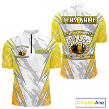 Load image into Gallery viewer, Bowling and beer That&#39;s why I&#39;m here Funny Mens Bowling Shirts Custom Team Bowling Jerseys NQS10134