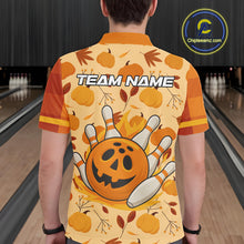 Load image into Gallery viewer, Funny Pumpkin Bowling Ball and pins Bowling Shirts for Men custom Halloween bowling team jerseys NQS10531